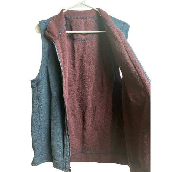 Tommy Bahama Men's Flipshore Reversible Full Zip Vest Coastline Heather Medium - Picture 4 of 6